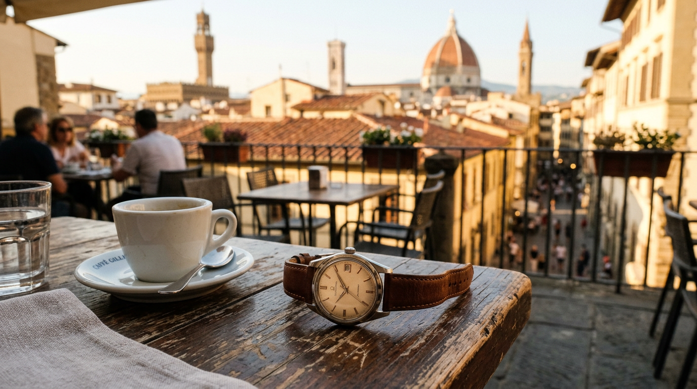 I lungarni di Firenze con il Ponte Vecchio illuminato al tramonto