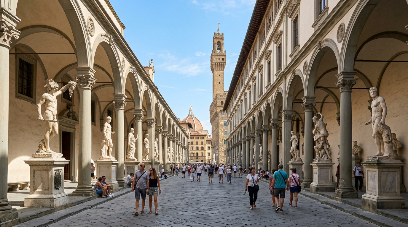 Galleria degli Uffizi - raggiungibile a piedi da homelink-thekey.com, affittacamere Firenze, Via Cittadella 22